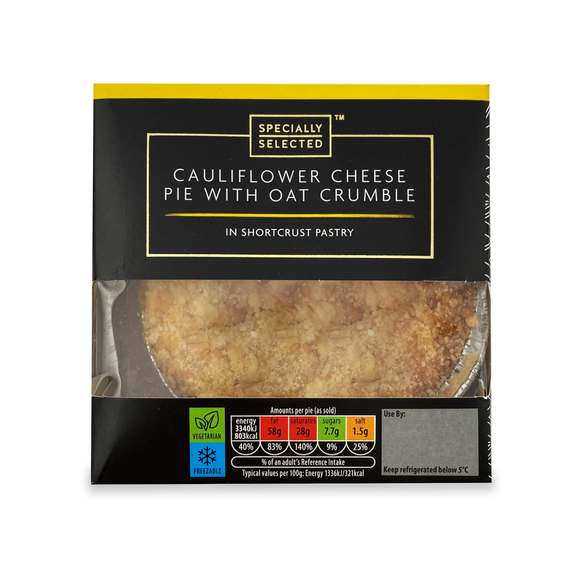 Specially Selected Cauliflower Cheese Pie With Oat Crumble 250g